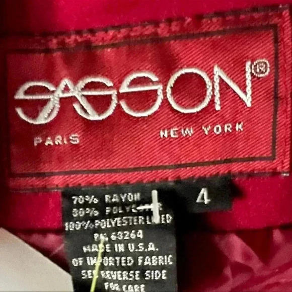 Sasson Red Burgundy  Blazers & Suit Jackets Size 4 - Picture 3 of 3